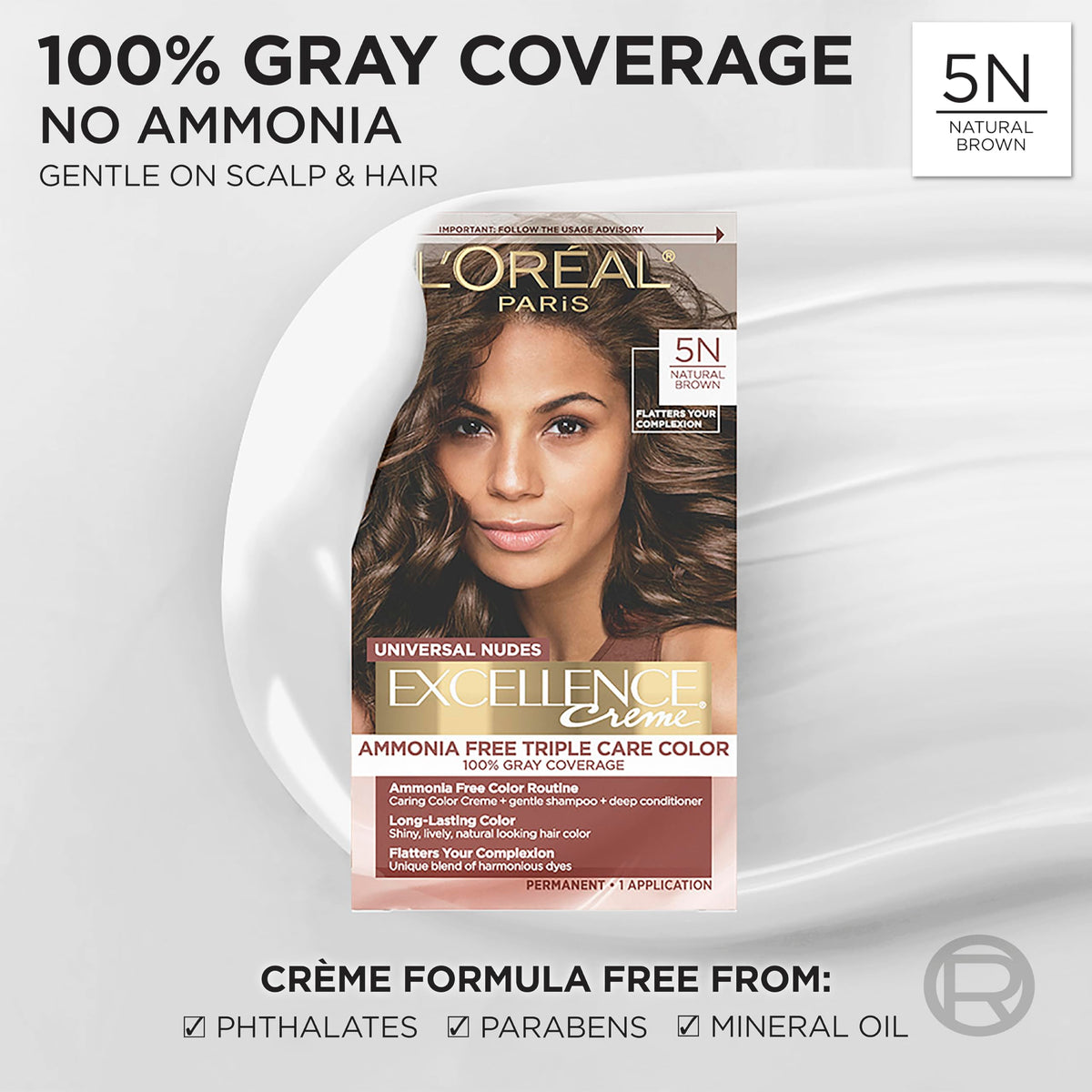 L'Oreal Paris Excellence Universal Nudes Hair Color 5N Natural Brown packaging