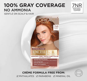 L'Oreal Paris Excellence Universal Nudes Hair Color 7NR Natural Copper box