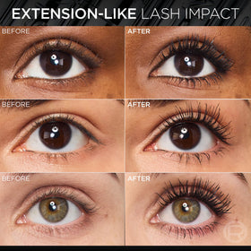 L'Oreal Paris Extensionist Mascara brush close-up showing sculpting comb
