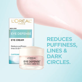 L'Oreal Paris Eye Defense Cream with ingredient highlights