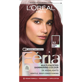 L'Oreal Paris Feria 52 Auburn Rose hair dye kit front view
