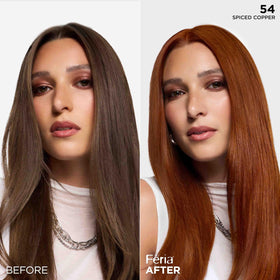 L'Oreal Paris Feria 54 Spiced Copper hair color kit contents