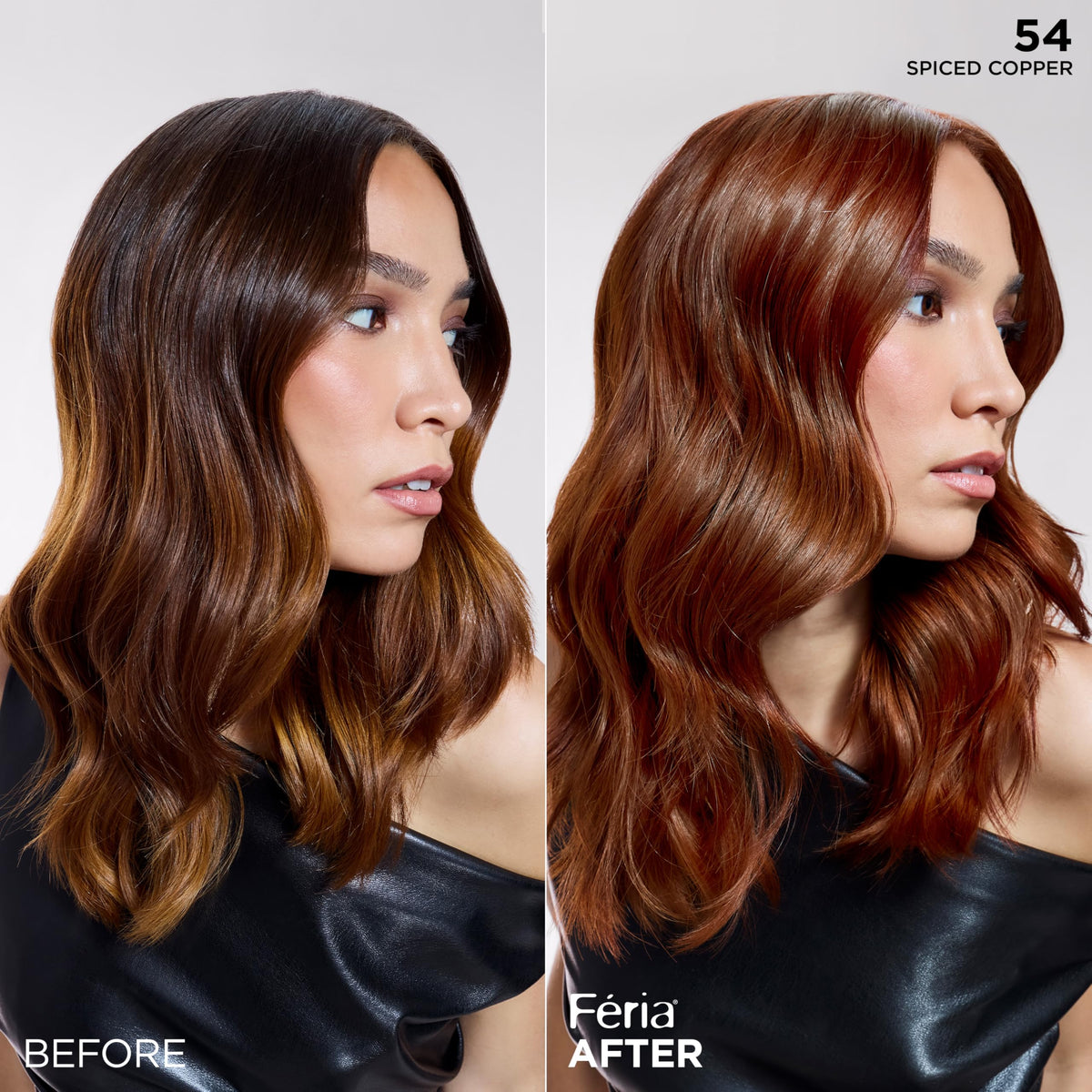 L'Oreal Paris Feria 54 Spiced Copper hair color packaging side view