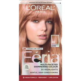 L'Oreal Paris Feria 82 Strawberry Blonde hair dye kit front view