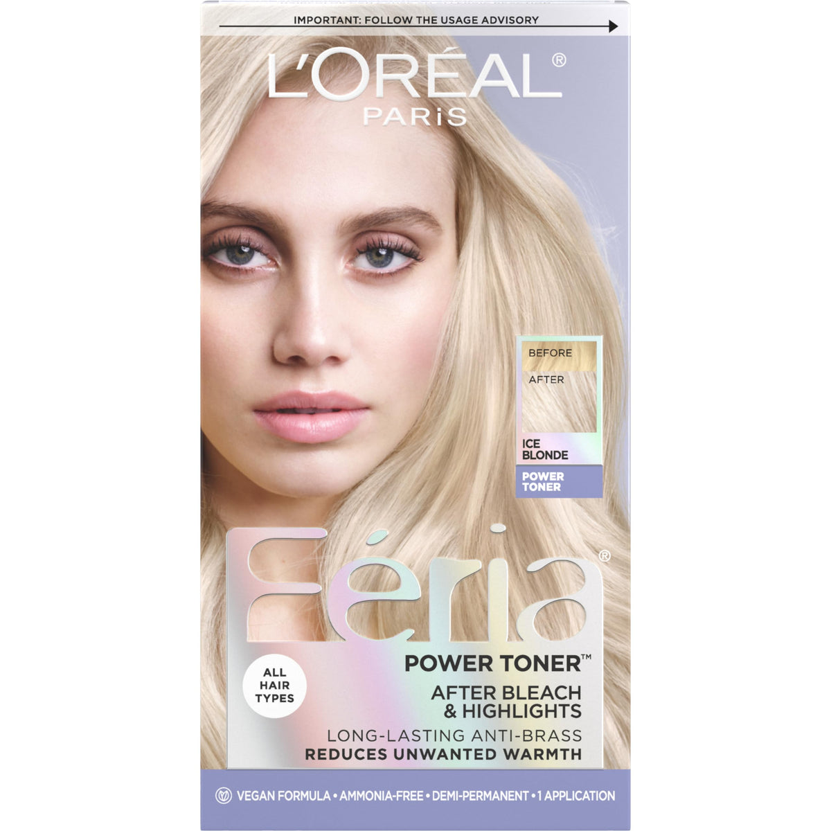 L'Oreal Paris Feria Anti Brass Hair Toner 159g front view