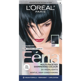 L'Oreal Paris Feria Bright Black Hair Color kit front view