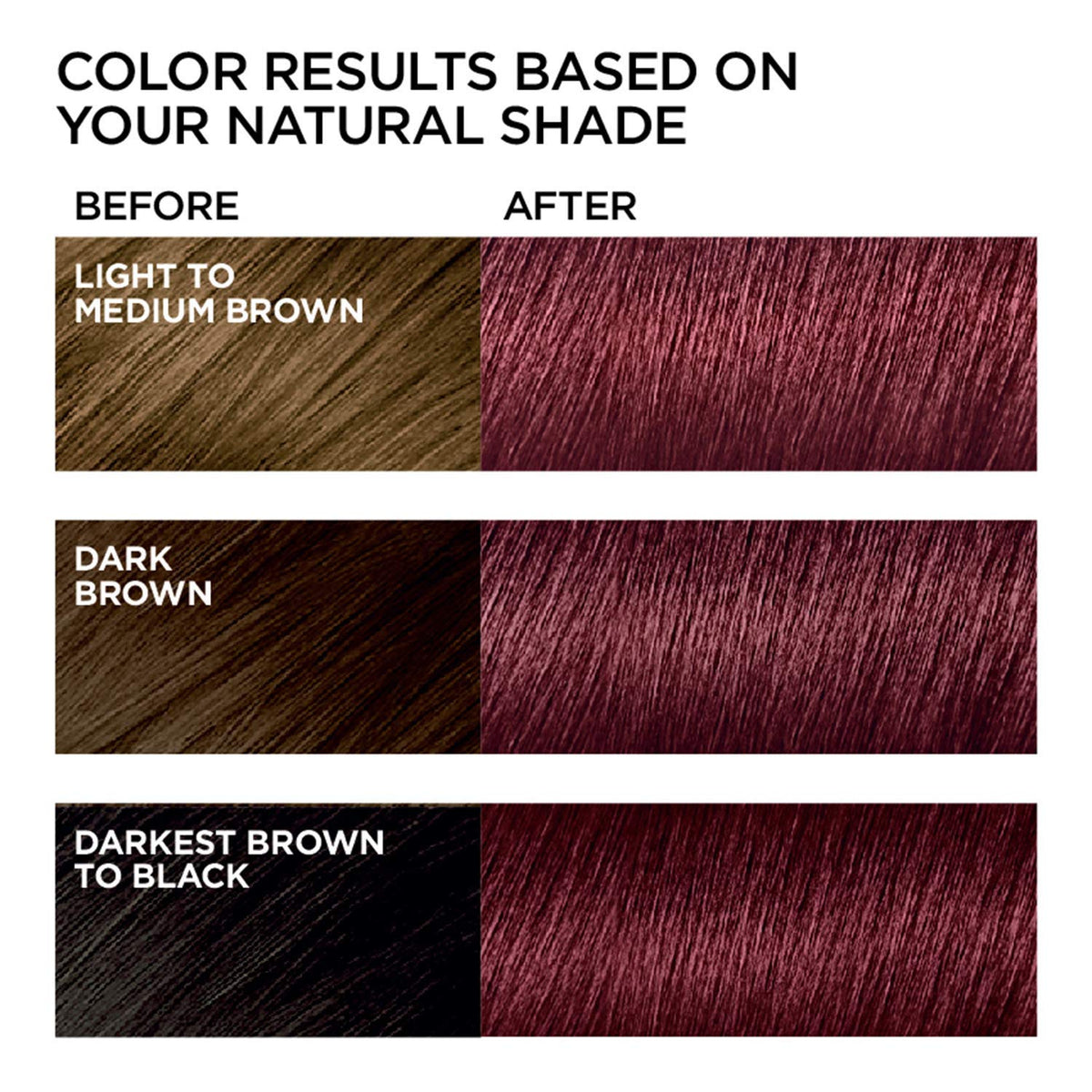 L'Oreal Paris Feria Hair Color 41 Crushed Garnet swatch on hair