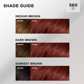 L'Oreal Paris Feria Hair Color 560 Hot Chili shade swatch