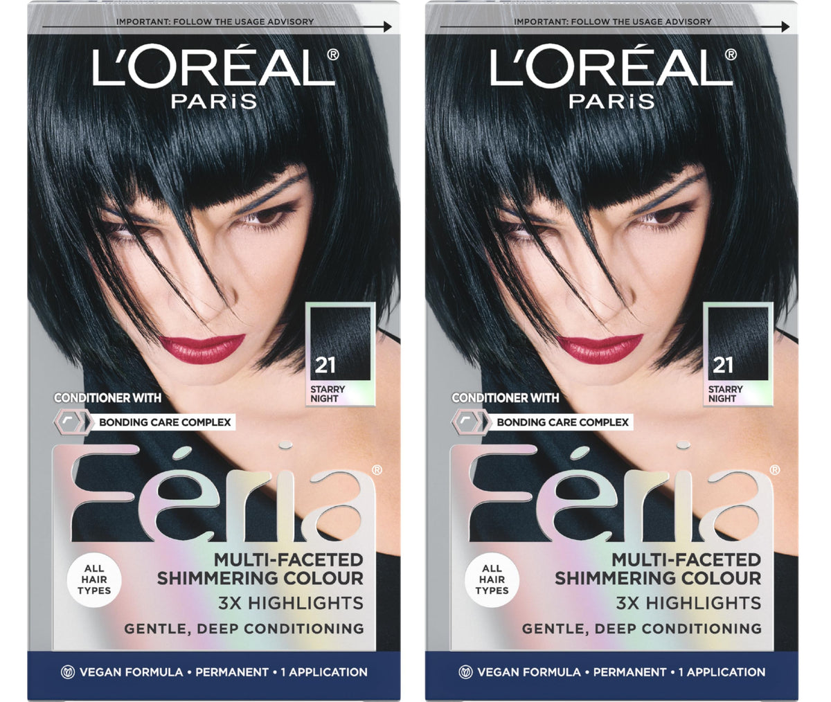 L'Oreal Paris Feria hair color kit pack of 2 with vibrant shades