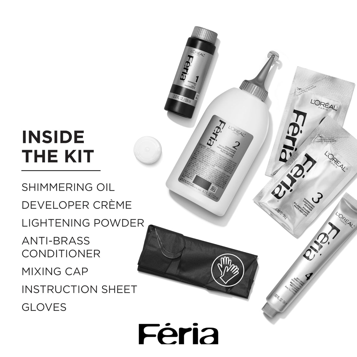 L'Oreal Paris Feria hair dye application process