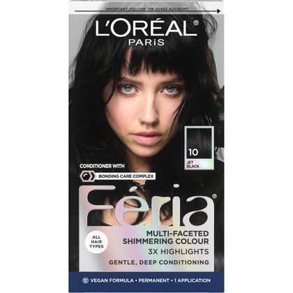 L'Oreal Paris Feria Jet Black Hair Color Kit front view