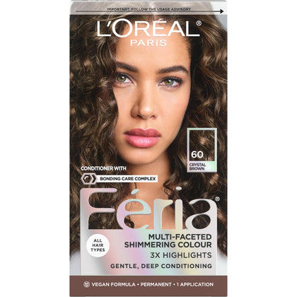L'Oreal Paris Feria Multi-Faceted Hair Color 60 Crystal Brown front view