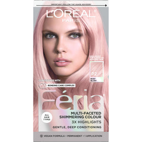 L'Oreal Paris Feria Multi-Faceted Shimmering Hair Color P2 Rosy Blush pack front view