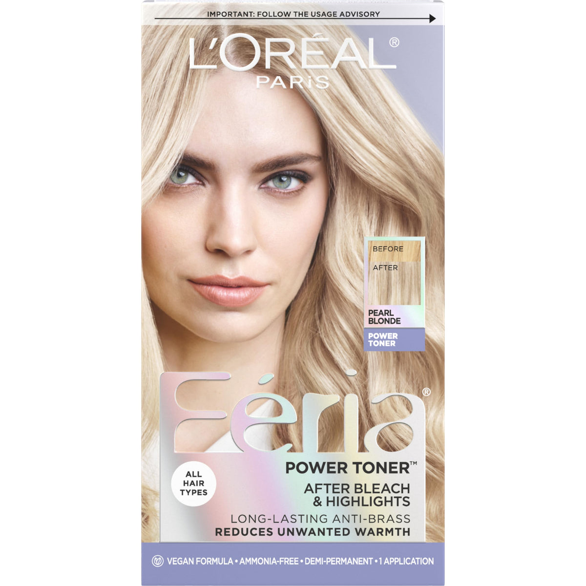 L'Oreal Paris Feria Pearl Blonde Hair Toner front view