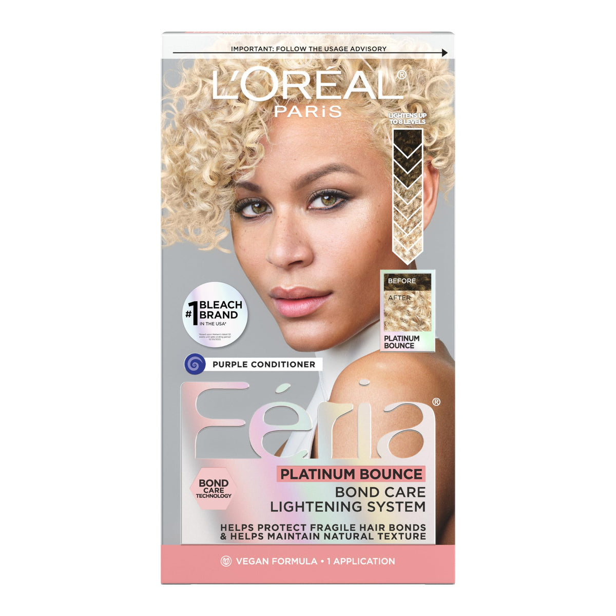 L'Oreal Paris Feria Platinum Bounce Hair Dye Kit front view