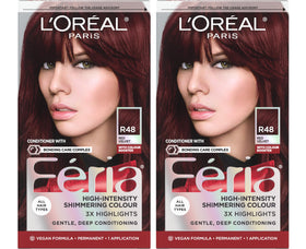 L'Oreal Paris Feria R48 Deep Auburn Hair Color Kit front view