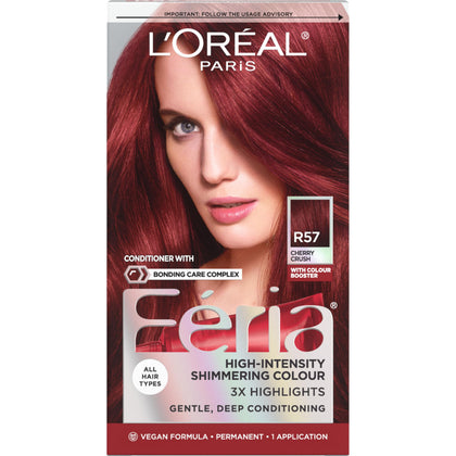 L'Oreal Paris Feria R57 Cherry Crush Hair Color kit front view
