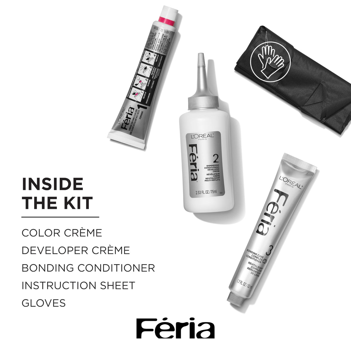 L'Oreal Paris Feria Smokey Silver hair color application process