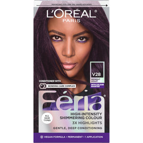 L'Oreal Paris Feria V28 Midnight Violet hair dye kit front view