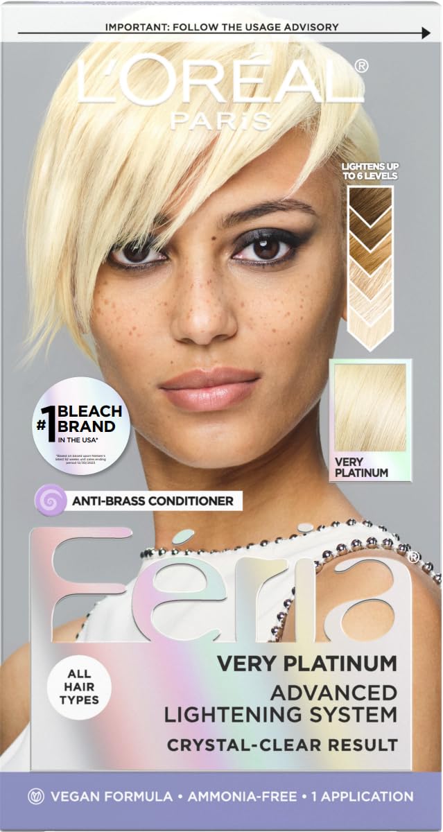 L'Oreal Paris Feria Very Platinum Hair Colour Kit front view