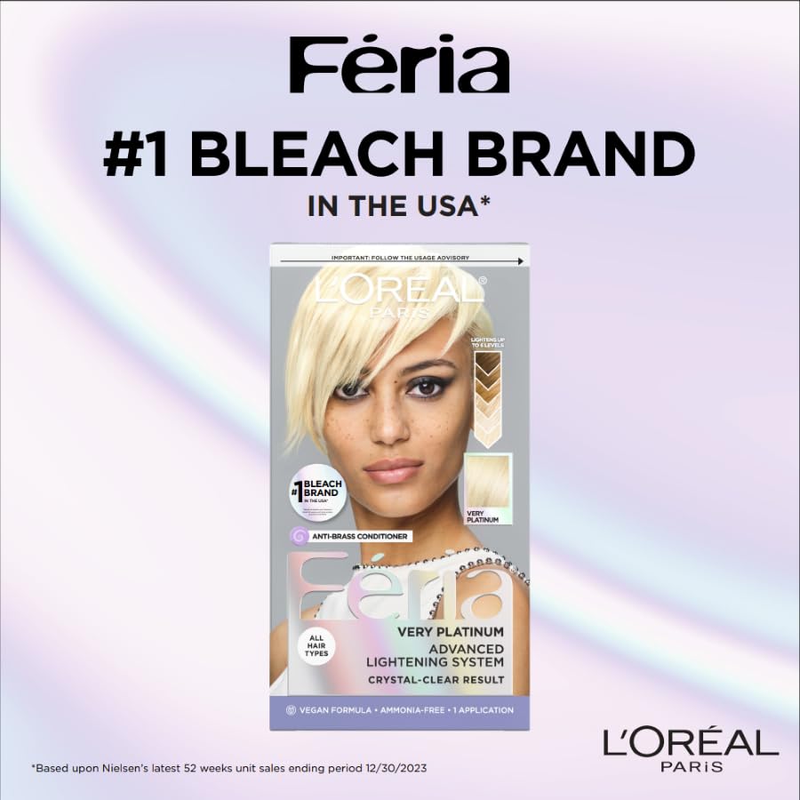 L'Oreal Paris Feria Very Platinum hair dye application instructions
