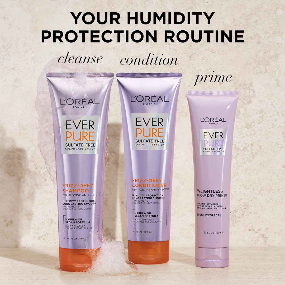 L'Oreal Paris Frizz Defy Conditioner application on hair