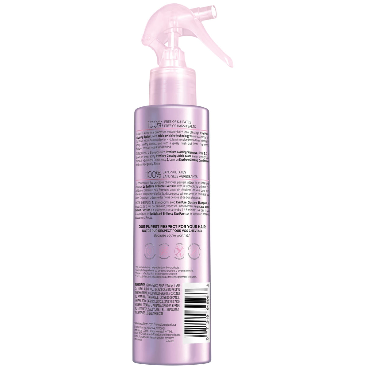 L'Oreal Paris Glossing In Shower Acidic Glaze packaging details