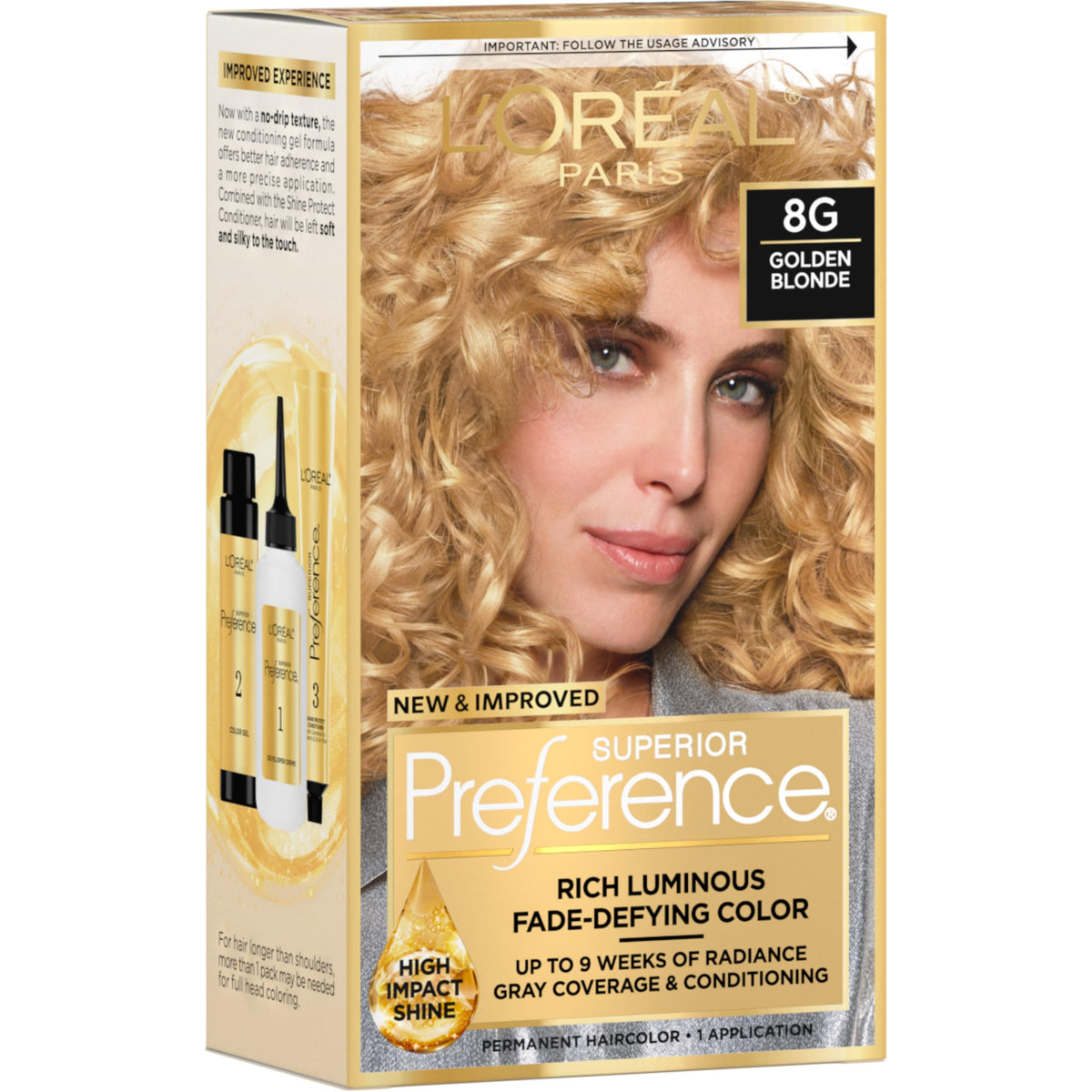 L'Oreal Paris Golden Blonde Hair Color Kit packaging front view