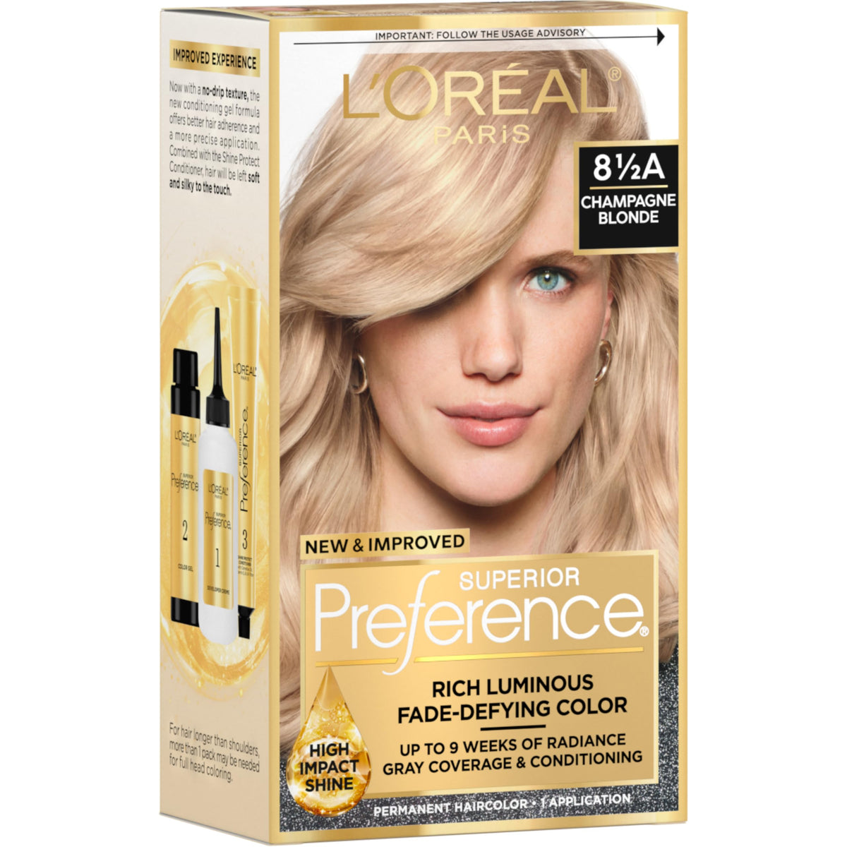 L'Oreal Paris Hair Color Kit Champagne Blonde 8.5A front view