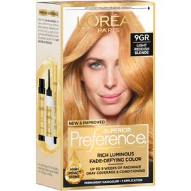 L'Oreal Paris Hair Color Kit Golden Reddish Blonde 9GR front view