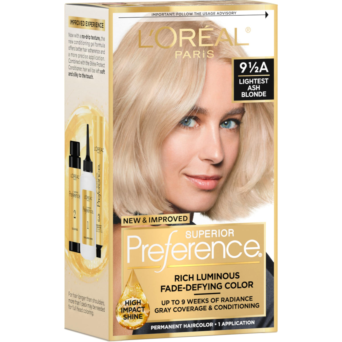 L'Oreal Paris Hair Color Kit Lightest Ash Blonde 9.5A front view