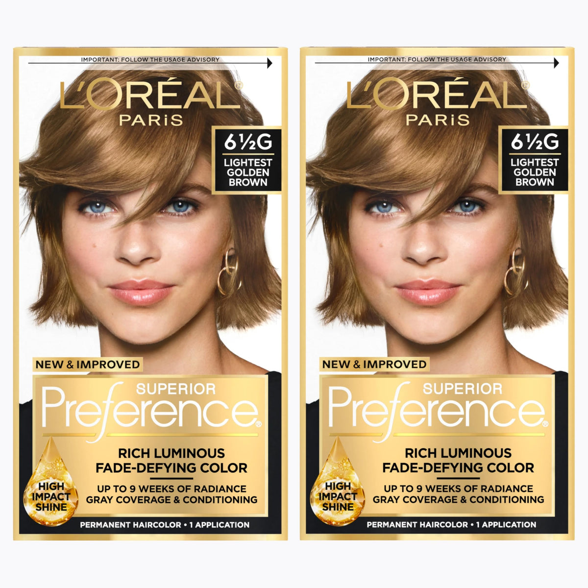 L'Oreal Paris Hair Color Kit Lightest Golden Brown packaging front view
