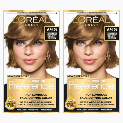 L'Oreal Paris Hair Color Kit Lightest Golden Brown packaging front view