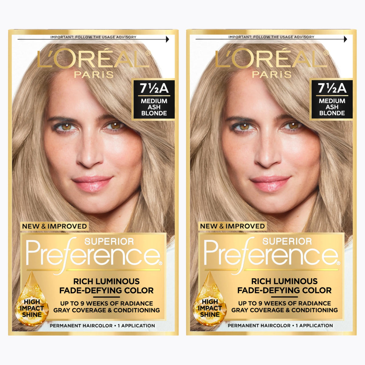L'Oreal Paris Hair Color Kit Medium Ash Blonde 7.5A front view