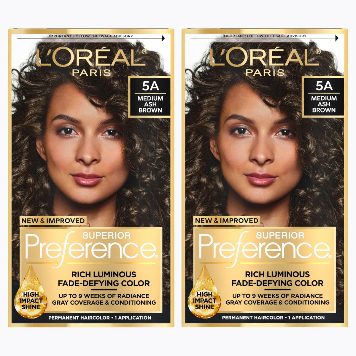 L'Oreal Paris Hair Color Kit Medium Ash Brown 5A front view