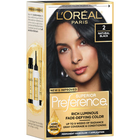L'Oreal Paris Hair Color Kit Natural Black 2 front view