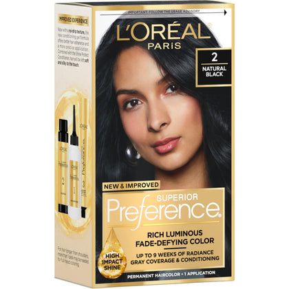 L'Oreal Paris Hair Color Kit Natural Black 2 front view
