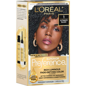L'Oreal Paris Hair Color Kit Ultimate Black 1 front view