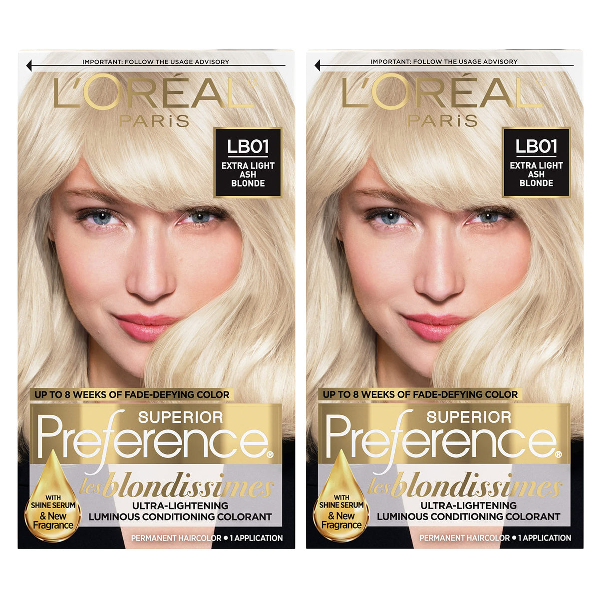 L'Oreal Paris Hair Color LB01 Extra Light Ash Blonde packaging front view