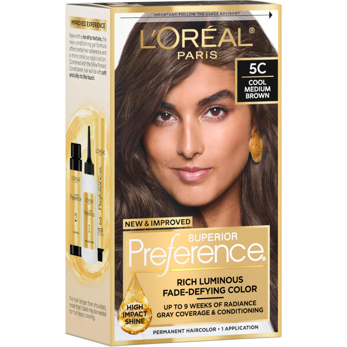L'Oreal Paris Hair Colour Kit Cool Medium Brown 5C front view