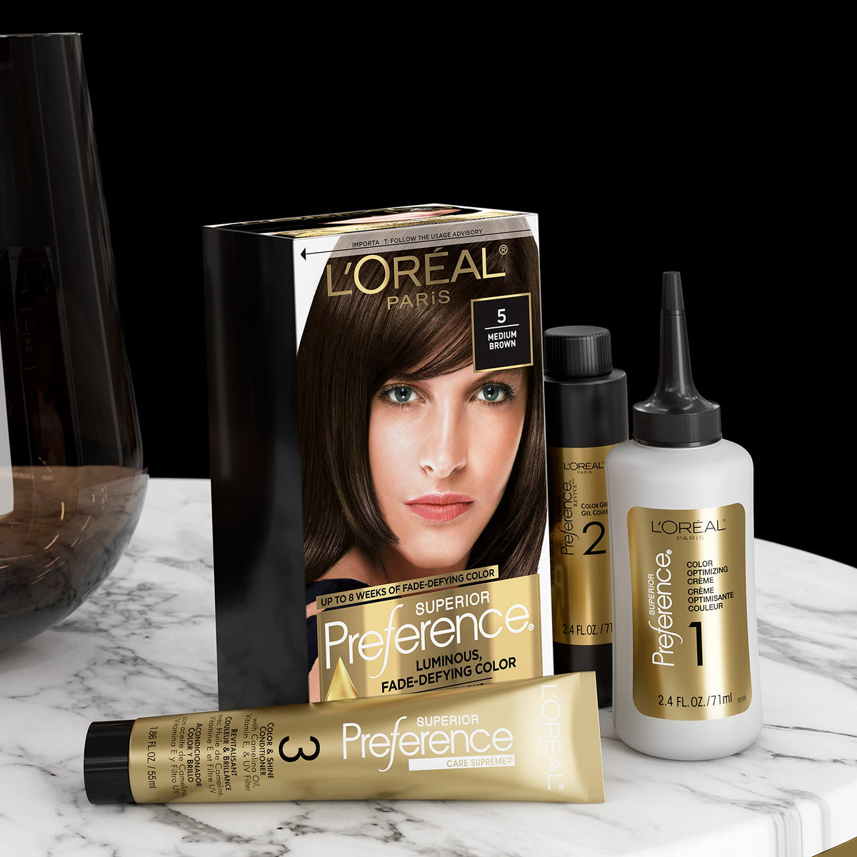 L'Oreal Paris Hair Colour Kit LB01 back view with instructions