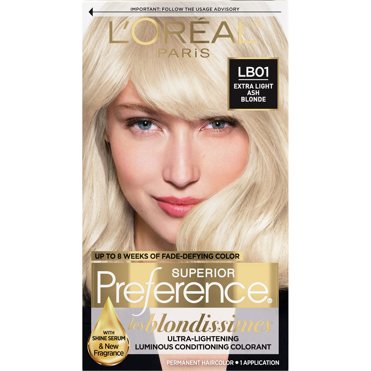 L'Oreal Paris Hair Colour Kit LB01 Extra Light Ash Blonde front view