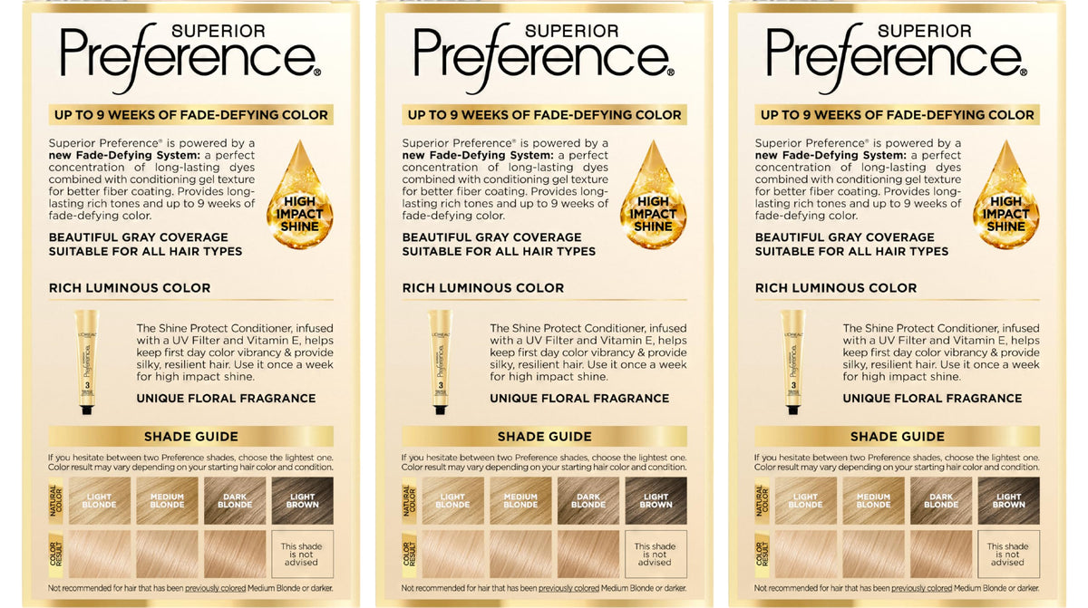 L'Oreal Paris hair dye kit packaging showing vibrant colour results