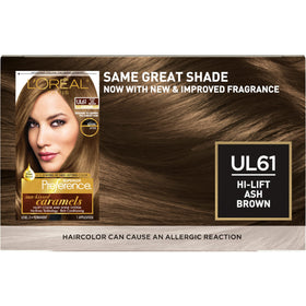 L'Oreal Paris hair dye UL61 Ultra Light Ash Brown packaging side view