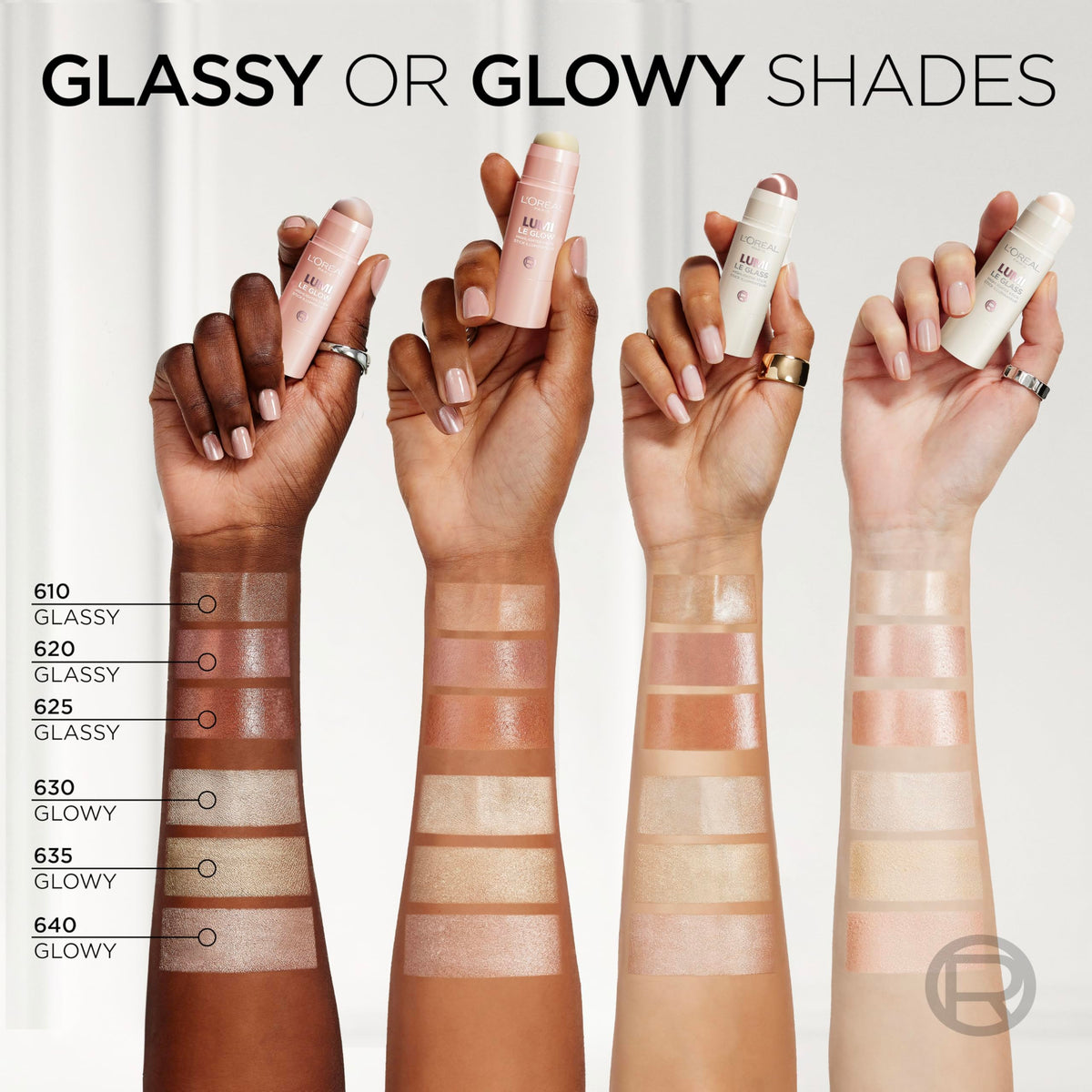 L'Oreal Paris highlighter stick swatch on skin