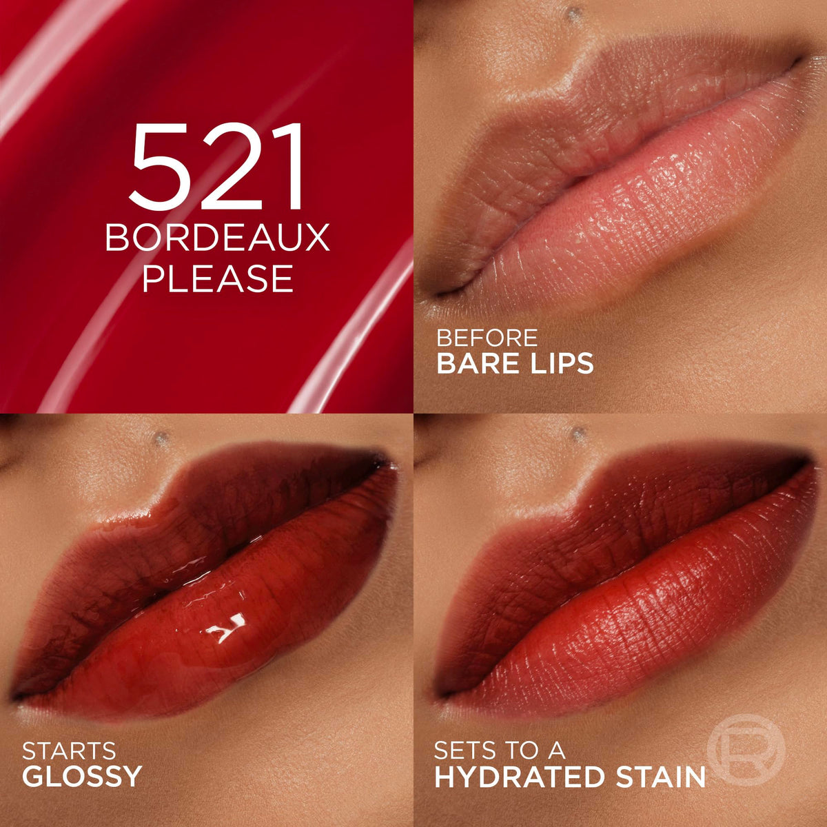 L'Oreal Paris Hyaluron Tint Lip Stain Serum 521 Bordeaux applicator tip