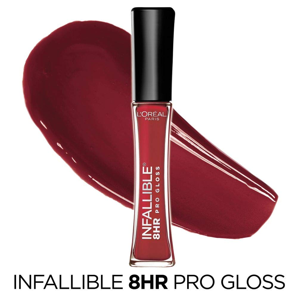 L'Oreal Paris Infallible 8HR Lip Gloss Rebel Red applicator close-up