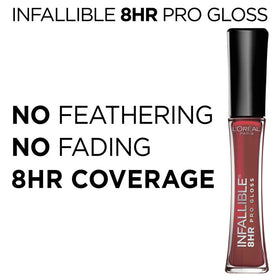 L'Oreal Paris Infallible 8HR Lip Gloss Rebel Red packaging