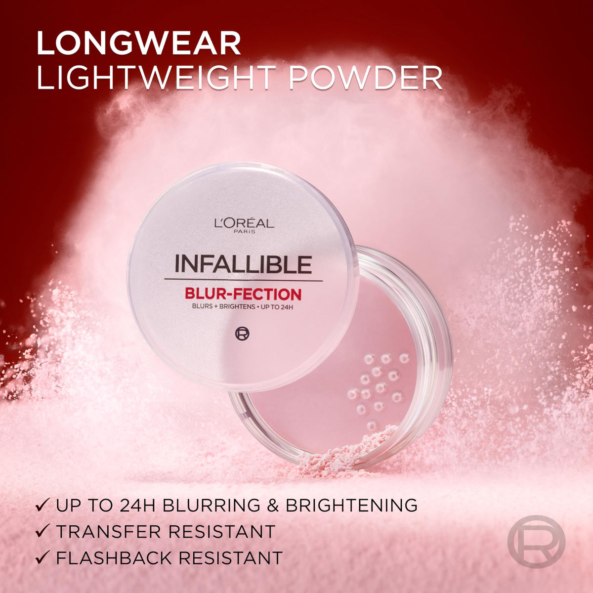 L'Oreal Paris Infallible Blur-fection Setting Powder application with brush