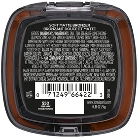 L'Oreal Paris Infallible Bronzer Deep Dark with makeup brush